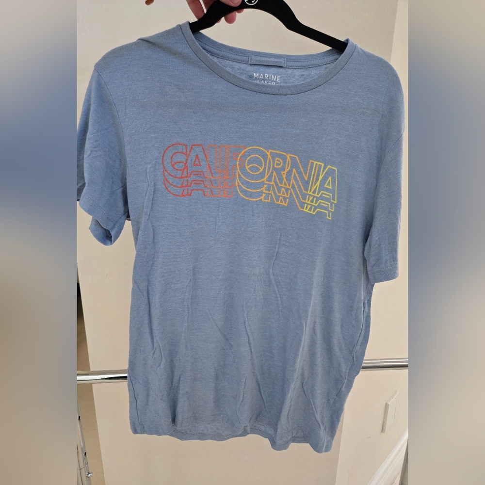 Marine Layer Light Blue Mens Shirt Size M